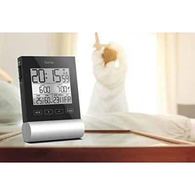 Hama Radiogestuurde Wekker Black Line Zwart