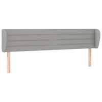 Hoofdbord met randen 163x23x78/88 cm stof lichtgrijs - thumbnail