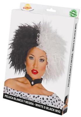 Pruik Cruella Zwart/Wit