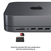 SATECHI USB-C Hub - Type-C Aluminium Standaard & Hub - USB-C Datapoort, Micro/SD Kaartlezers, USB 3.0 & Koptelefoon Aansluiting - Voor M2/M1 Mac Mini, Mac Studio, 2020 & 2018 Mac Mini (Spacegrijs) - thumbnail