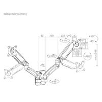 Muurbeugel voor twee Maclean monitoren, 17-32'', max. 9kg, mechanische veer, MC-988 - thumbnail