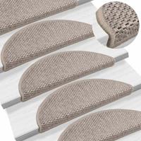 Trapmatten zelfklevend 15 st sisal-look 56x17x3cm zilverkleurig - thumbnail