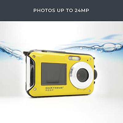 GoXtreme Reef Yellow Digitale camera 24 Mpix Geel Full-HD video-opname, Waterdicht tot 3 m, Onderwatercamera, Schokbestendig, Met ingebouwde flitser GoXtreme Reef Yellow Digitale camera 24 Mpix Geel Full-HD video-opname, Waterdicht tot 3 m, Onderwatercamera, Schokbestendig, Met ingebouwde flitser
