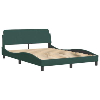Bed met matras "Hanko" fluweel donkergroen 120x200 cm - thumbnail
