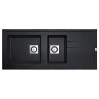 Inbouw Spoelbak Uitstortgootsteen Van Marcke Go Molto 117x50 cm Polyester Zwart - thumbnail