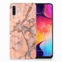 Samsung Galaxy A50 | TPU | Siliconen hoesje | Marmer Oranje - thumbnail