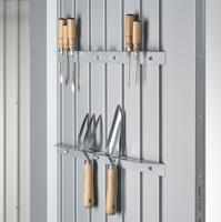 Biohort Panorama Gr. P1 metalen tuinhuis met standaard deur 273x158 cm kwartsgrijs metallic- Zadeldak- Staal- Biohort - thumbnail