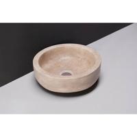 Forzalaqua Verona Xs waskom 30x30x10cm Rond Natuursteen Travertin gezoet 100365 - thumbnail