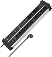 Brennenstuhl 1392000232 power uitbreiding 3 m 14 AC-uitgang(en) Binnen Zwart, Zilver - thumbnail