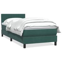 Boxspring met matras fluweel donkergroen 90x210 cm - thumbnail