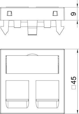 OBO Bettermann 6119292 Afdekking Datatechniekdrager (b x h x d) 45 x 45 x 9 mm 1 stuk(s) Wit
