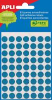 Apli ronde etiketten in etui diameter 10 mm, blauw, 315 stuks, 63 per blad (2052) - thumbnail