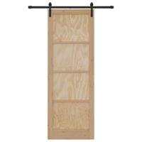 Schuifdeur met beslag 83x232 cm massief grenenhout - thumbnail