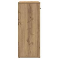 Dressoir 60x30x75 cm bewerkt hout artisanaal eikenkleur - thumbnail