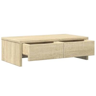 VidaXL Monitorstandaard met lades 50x27x15 cm hout sonoma eikenkleur VidaXL Monitorstandaard met lades 50x27x15 cm hout sonoma eikenkleur