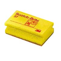 Scotch Brite schuurspons voor delicate oppervlakken, ft 7 x 13 cm, geel, pak met 10 stuks - thumbnail