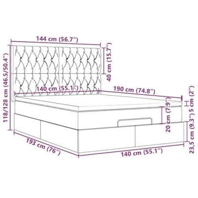 Ottoman bed met matrassen en LED's 140x190cm fluweel