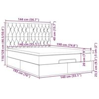 Ottoman bed met matrassen en LED's 140x190cm fluweel - thumbnail