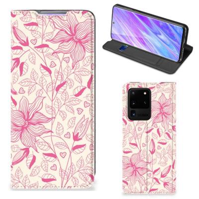 Samsung Galaxy S20 Ultra Smart Cover Pink Flowers Samsung Galaxy S20 Ultra Smart Cover Pink Flowers