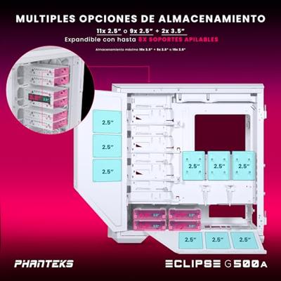 Phanteks Eclipse G500A Midi-tower PC-behuizing, Gaming-behuizing Wit - thumbnail