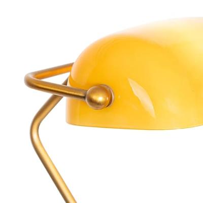 QAZQA Klassieke notaris vloerlamp brons met geel glas - Banker