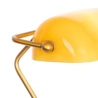 QAZQA Klassieke notaris vloerlamp brons met geel glas - Banker - thumbnail