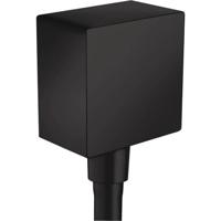 Muuraansluitbocht FixFit Square HansGrohe met Terugslagklep Mat Zwart - thumbnail