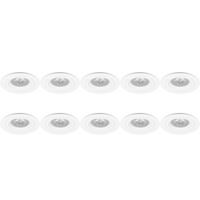 Spot Armatuur 10 Pack - Pragmi Rodos Pro - GU10 Inbouwspot - Rond - Wit - Aluminium - Ø93mm - thumbnail