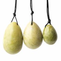 Yoni Ei Set Groene Jade - set van 3 - thumbnail