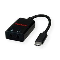 ROLINE Adapter USB Type C - 2x 3.5mm audio, Male/Female, 0,13 m - thumbnail