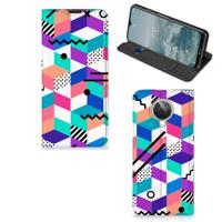 Nokia G10 | G20 Stand Case Blokken Kleurrijk - thumbnail