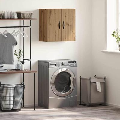 Wandkast artisanaal eikenkleurig 60 x 31 x 60 cm Bewerkt hout