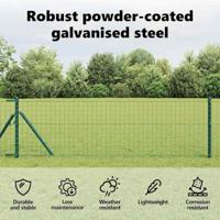 VidaXL Afrasteringspaal 7 pcs groen staal - thumbnail