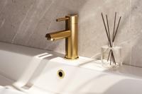 Wastafelmengkraan Brauer Gold Edition Coldstart Opbouw Laag Ronde Hendel Geborsteld Goud PVD Brauer - thumbnail