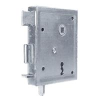 Mauer opleg klavier poortslot met dagschoot - doornmaat 60 mm - 3360 BB/KD - incl. deurkrukgarnituur met schild (zwart) - staal verzinkt - thumbnail