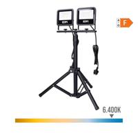 EDM LED Bouwlampen 2x30W op tripod statief 6400K IP65 zwart - 5017631 - thumbnail