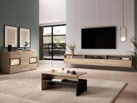 Complete woonkamer BABEL II 5 deuren 3 lades sanremo met led - thumbnail