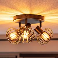 Petal - LED Plafondlamp - 3 spots - Rond - E14 Fitting - Kantelbaar & Draaibaar - Zwart - thumbnail
