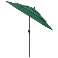 VidaXL Parasol 3-laags met aluminium paal 2,5 m groen - thumbnail