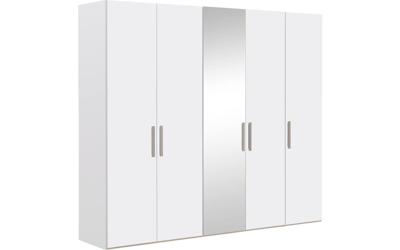 Goossens Kledingkast Easy Storage Ddk, Kledingkast 253 cm breed, 220 cm hoog, 4x draaideur en 1x spiegel draaideur midden Goossens Kledingkast Easy Storage Ddk, Kledingkast 253 cm breed, 220 cm hoog, 4x draaideur en 1x spiegel draaideur midden