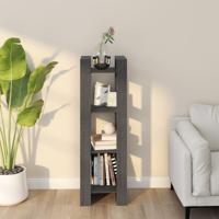 Boekenkast/kamerscherm 41x35x125 cm massief grenenhout grijs - thumbnail