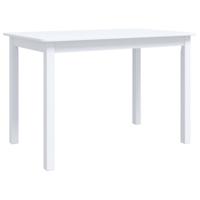 Eettafel 114x71x75 cm massief rubberwood wit - thumbnail
