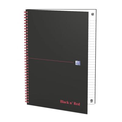 Oxford BLACK N&apos; RED spiraalblok karton, 140 bladzijden ft A4, gelijnd
