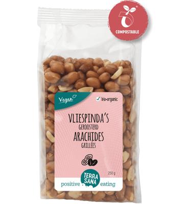 Pinda vlies zonder zout geroosterd bio 250 Gram