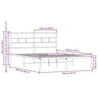 Bedframe met hoofdbord zonder matras bruin eiken 150x200 cm - thumbnail