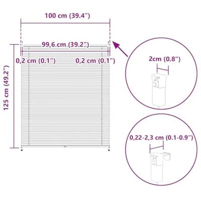 VidaXL Plisséjaloezie 100x125cm crème