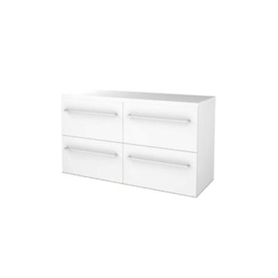 Basic-Line Start 46 Badkamermeubelset - 120 x 46 cm - Met Grepen - 4 Lades - Wastafelblad - Ice White