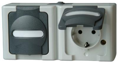 Kopp 131256002 BlueElectric Compleet Wandcontactdoos met randaarde en klapdeksel spatwaterdicht Grijs 2-voudig 1 stuk(s) Kopp 131256002 BlueElectric Compleet Wandcontactdoos met randaarde en klapdeksel spatwaterdicht Grijs 2-voudig 1 stuk(s)