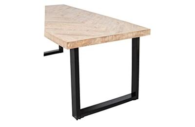 WOOOD Eettafel 'Tablo' Mangohout Visgraat, met U-poot, 200 x 90cm