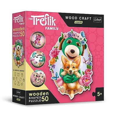 Trefl houten The Treflik familie junior puzzel - 50 stukjes